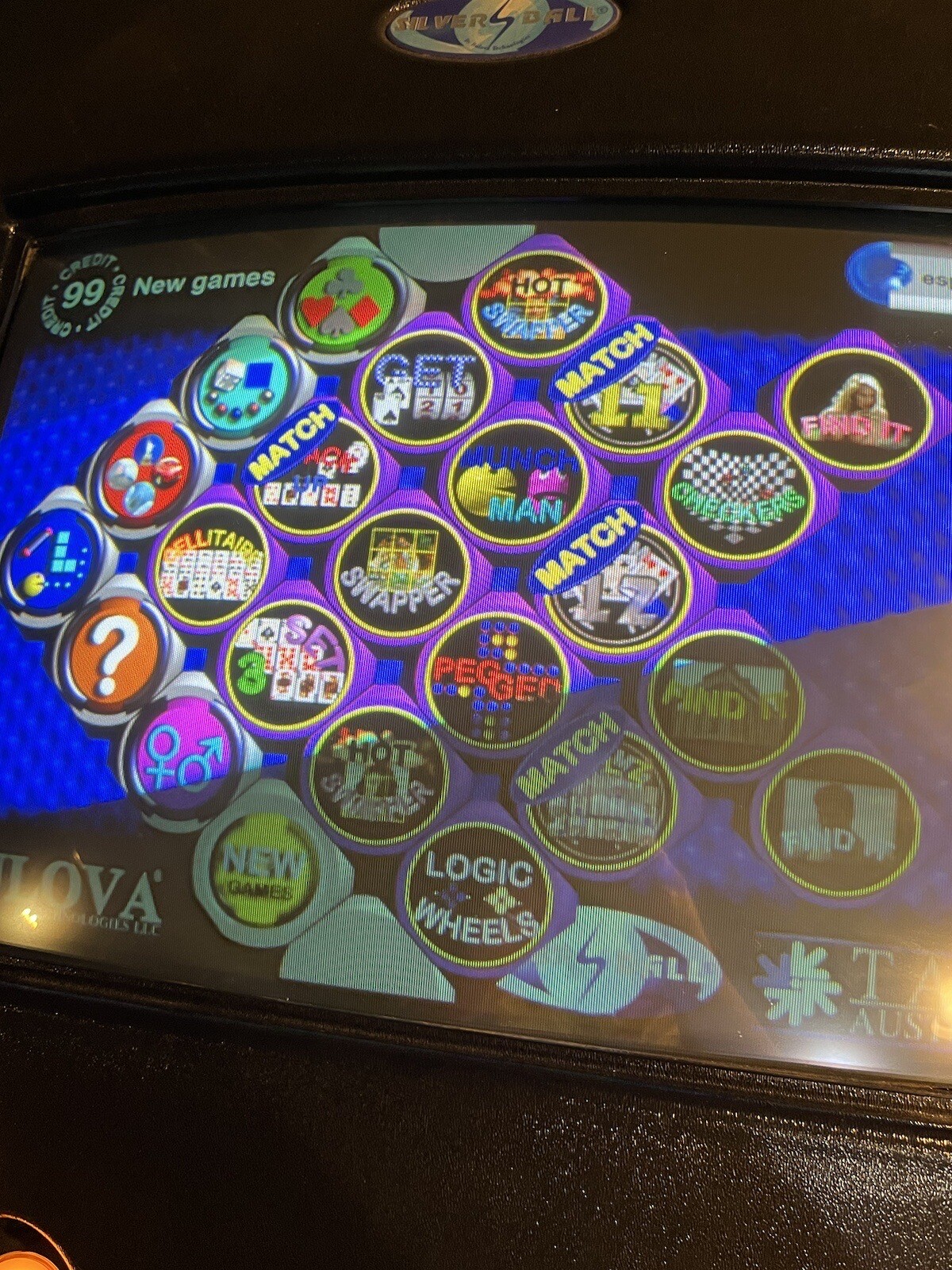 Arcade Machine Touchscreen Photo Hunt Multi Game Silver Ball 1990s Man Cave VTG