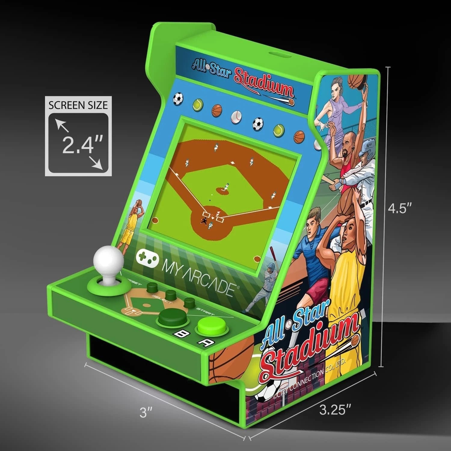 All Star Stadium Nano Player – Portable Mini Arcade w/207 Retro Games, 2.4″ S…