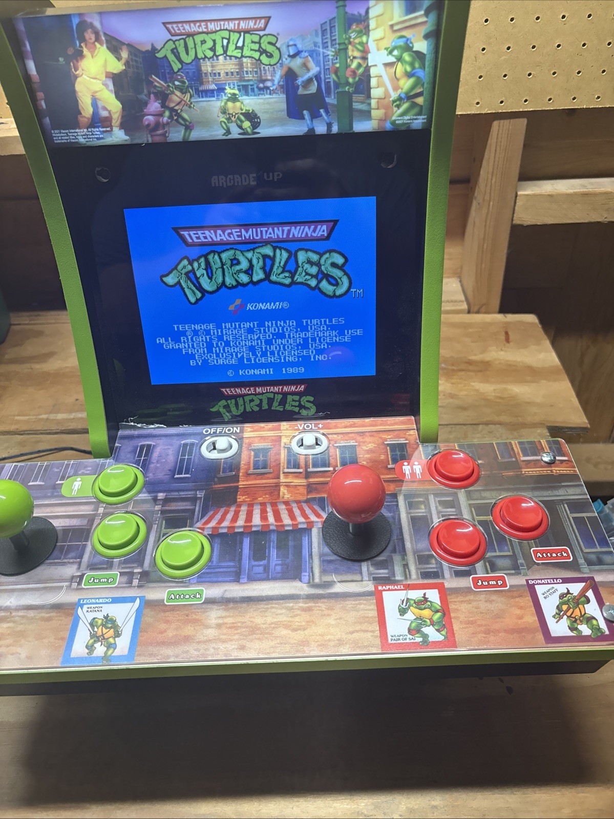 Arcade1Up Teenage Mutant Ninja Turtles Countercade 2 Games in 1 Cabinet