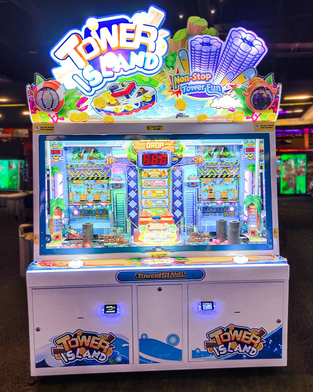 Bandai Namco Tower Island 2 Player Pusher Arcade Game – Multi-Level Coin Pusher