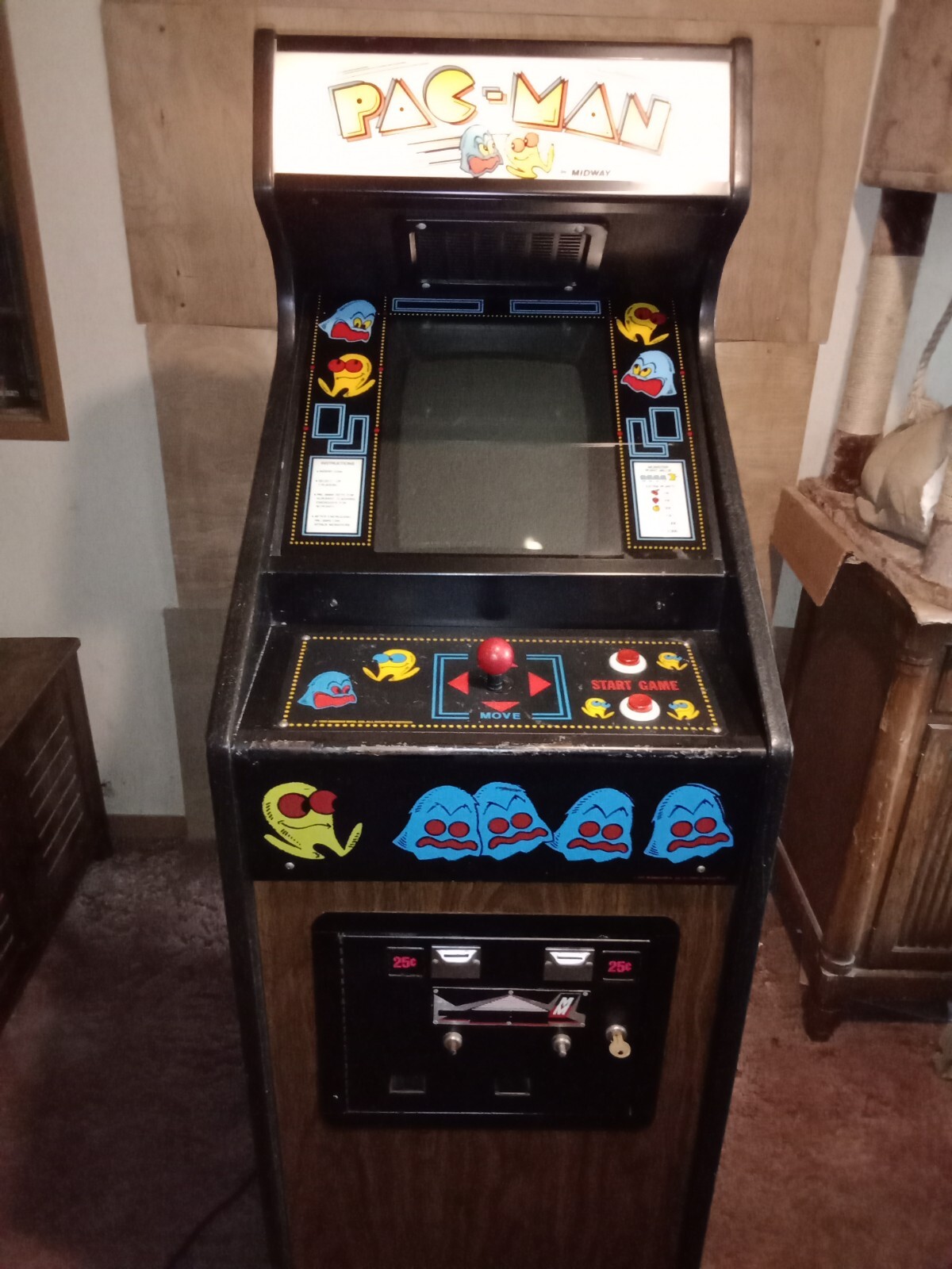 1980 Pacman mini cabaret arcade game, Midway, Namco, original, collectors