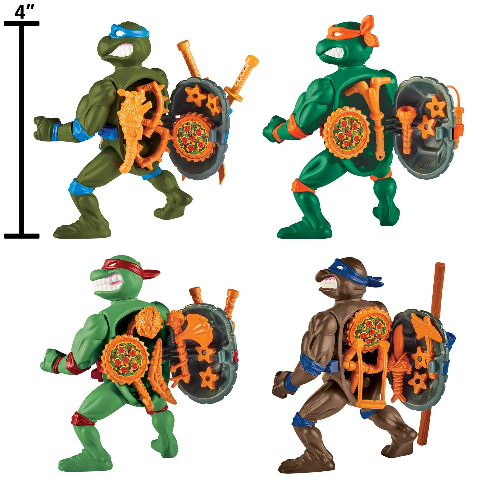 Teenage Mutant Ninja Turtles: Classic 4″ Turtles 4-Pack Figure Bundle by Play…