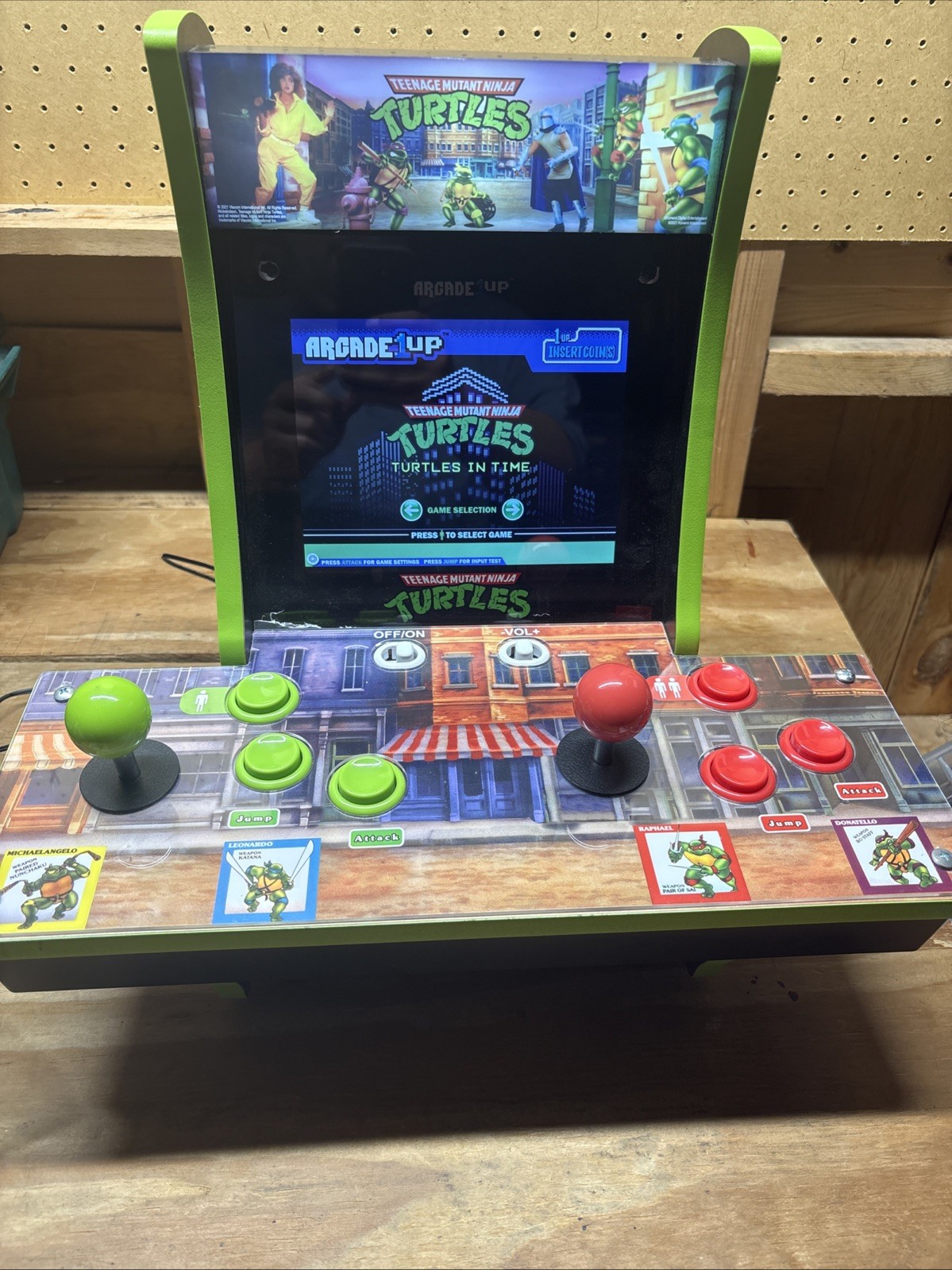 Arcade1Up Teenage Mutant Ninja Turtles Countercade 2 Games in 1 Cabinet