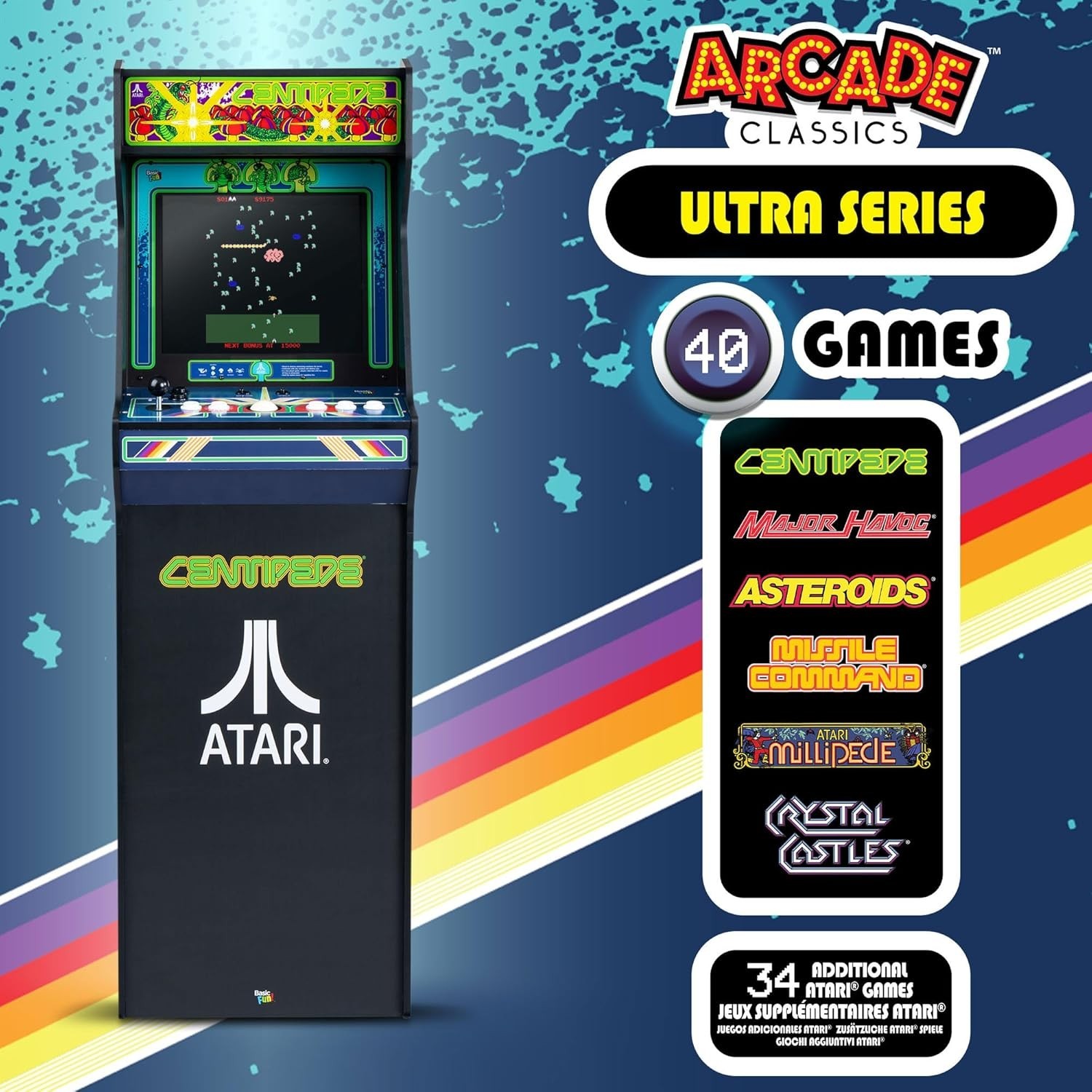 Arcade Classics Atari Centipede Ultra Series Game Machine 40 Games 17″ arcade1up