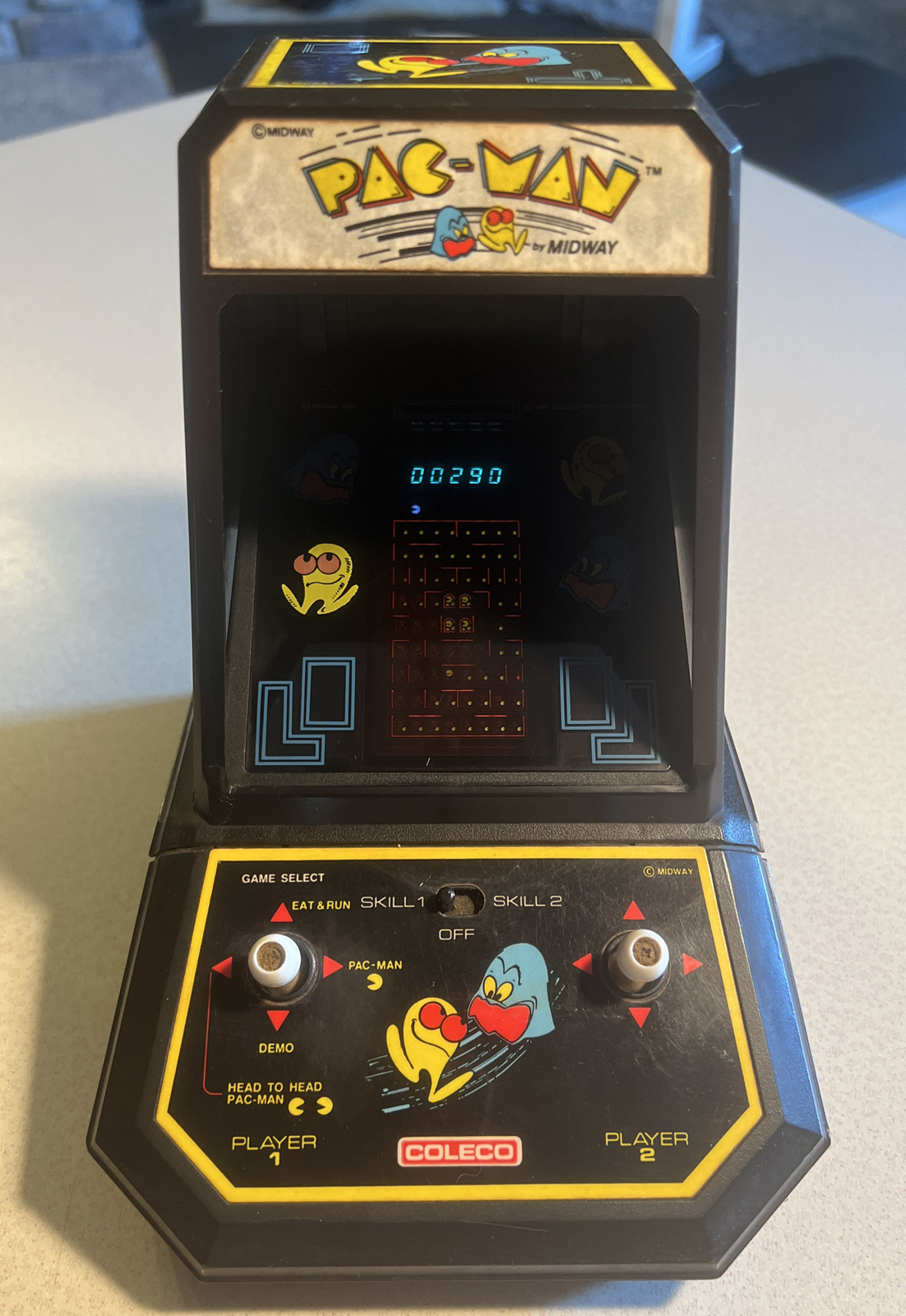 Coleco Midway Pac-Man Mini Tabletop Arcade Game Very Good Working Condition