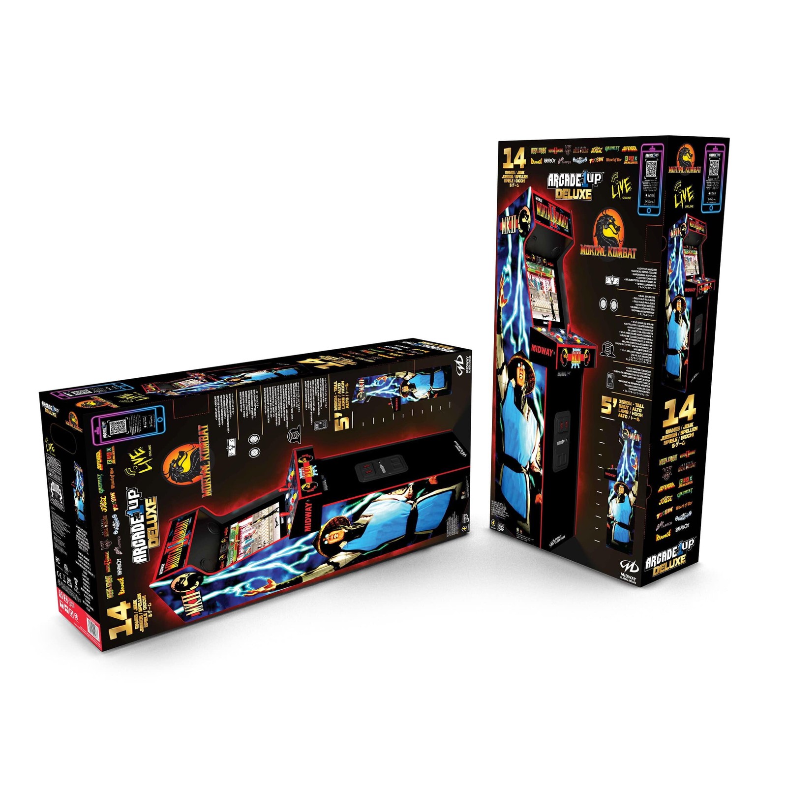 Deluxe Arcade Cabinet Mortal Kombat II, 14 Classic Games, Including 4 Differe…