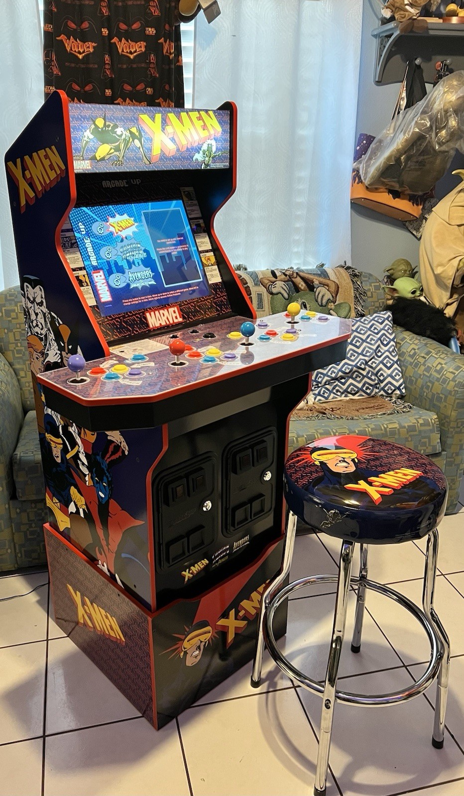 Arcade1Up Marvel X-Men 4 Player 3 Games Arcade Machine Stool & Riser RARE 🔥