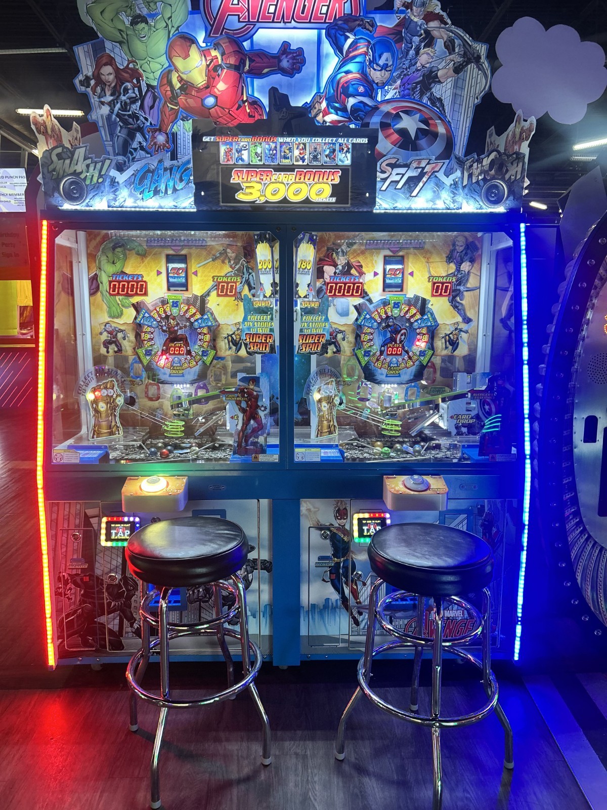 Marvel Avengers 2-Player Coin Pusher w/Ticket Redemption