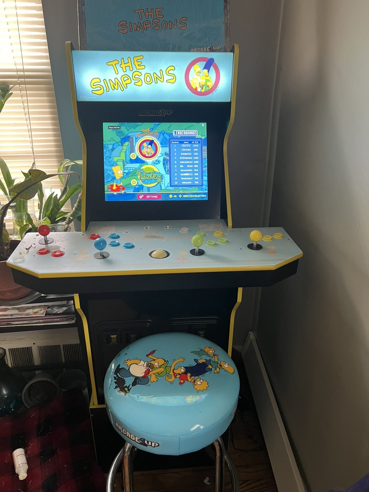 Arcade1up The Simpsons 4-Player Video Arcade Mach. New, Assembled W/ Riser,