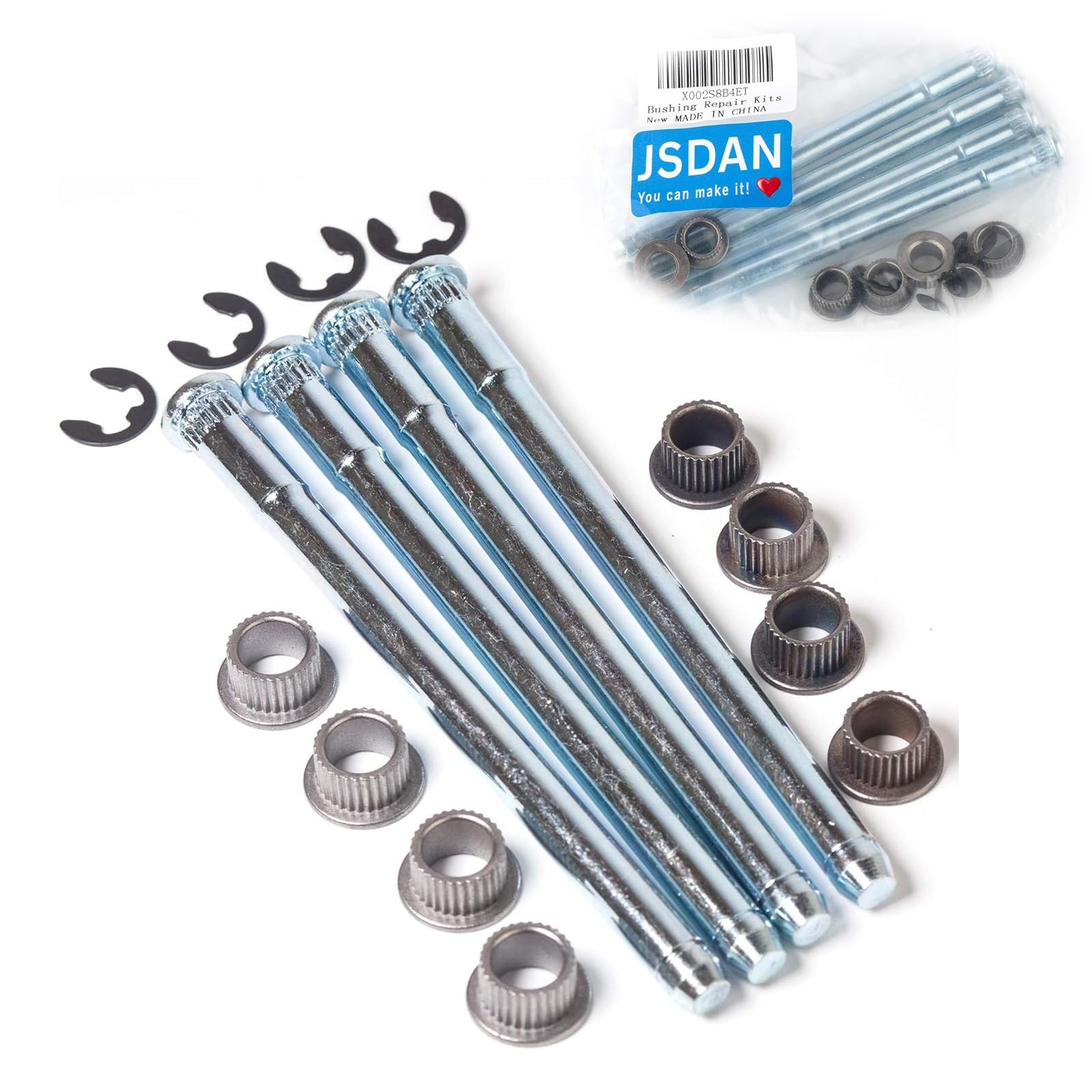 GKmow 16 PCS Door Hinge Pin and Bushing Repair Kit for 1988-2002 Chevy Silver