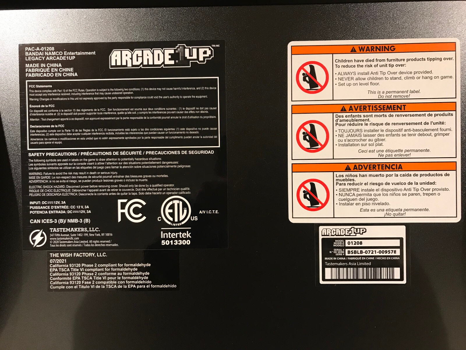 Arcade1Up Bandai Namco Legacy Pac-Man 12-in-1 Arcade Cabinet LOCAL PICKUP ONLY