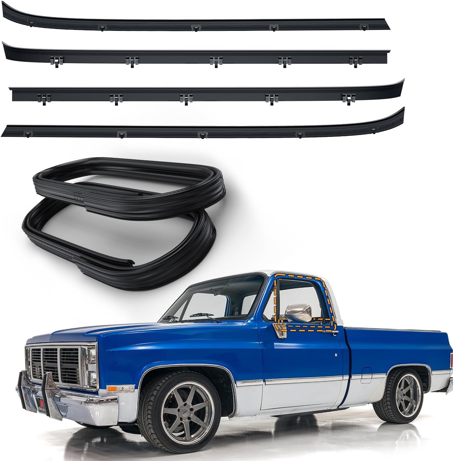 Front Door Window Weatherstrip Kit,Molding Sweep Felt Trim Seal