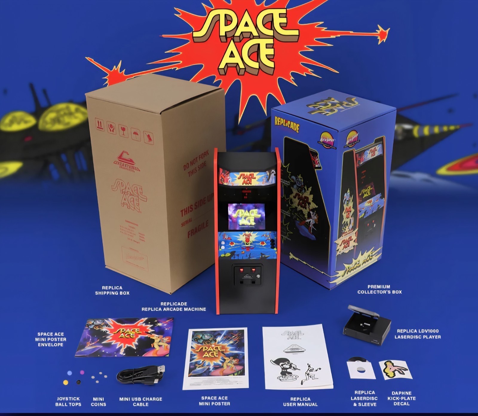Replicade – SPACE ACE – Arcade Red Conversion Kit – New Wave Toys 1/6 Scale