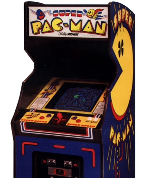 Super Pac-Man arcade header marquee translight