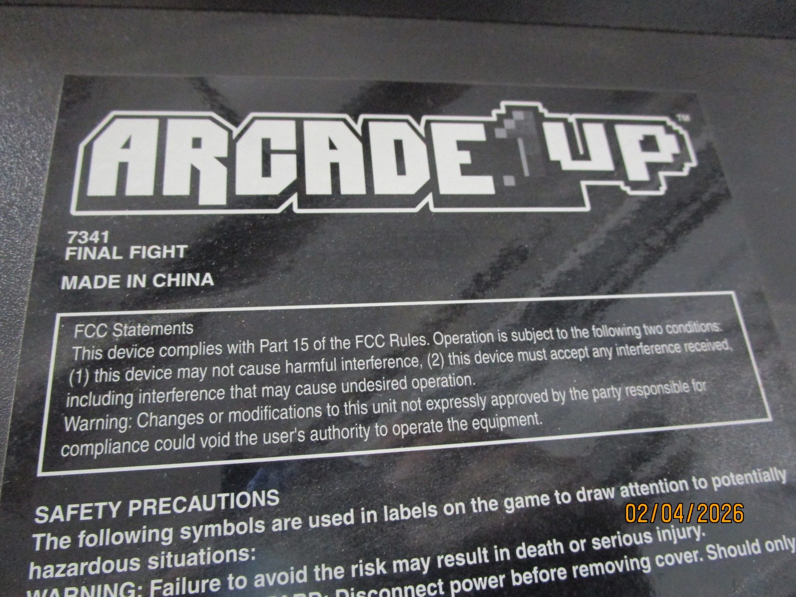 Arcade1Up Final Fight Model 7341
