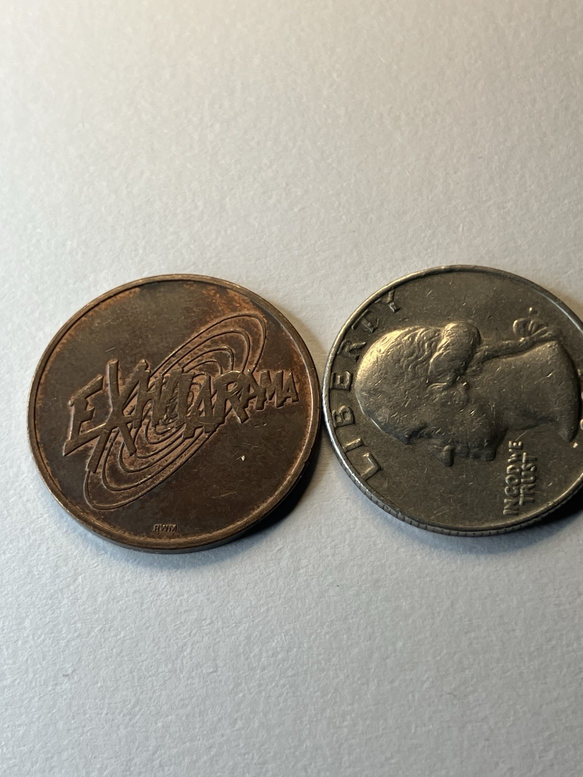VINTAGE EXHILARAMA VIDEO GAME ARCADE TOKEN THE FUTURE OF FUN #uk1