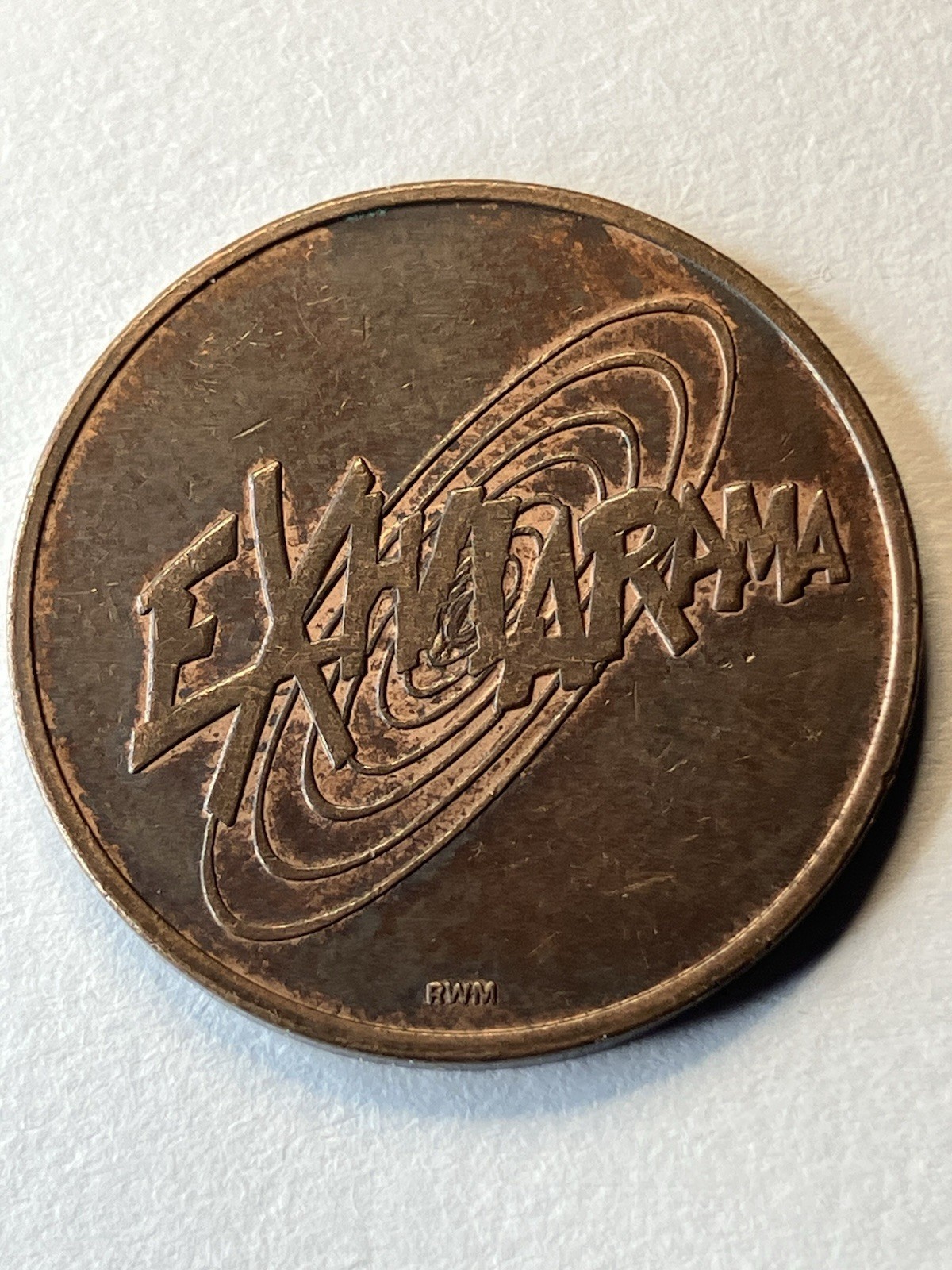 VINTAGE EXHILARAMA VIDEO GAME ARCADE TOKEN THE FUTURE OF FUN #uk1