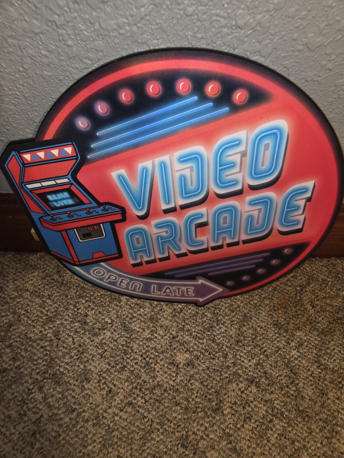 Video Arcade Game Room Sign Pinball Bar Vintage Style Wall Decor