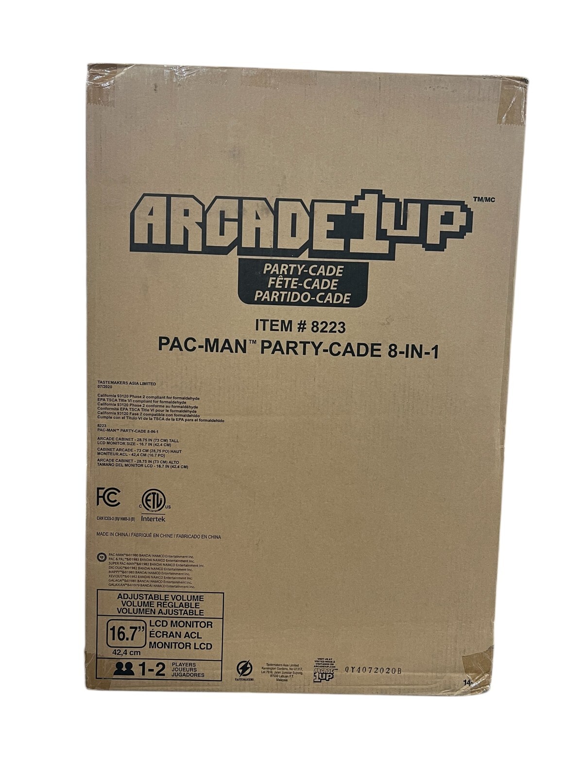 Arcade1Up Party-CADE Pac-Man PARTY-CADE 8-IN-1 Unused 17″ LCD Original Packaging