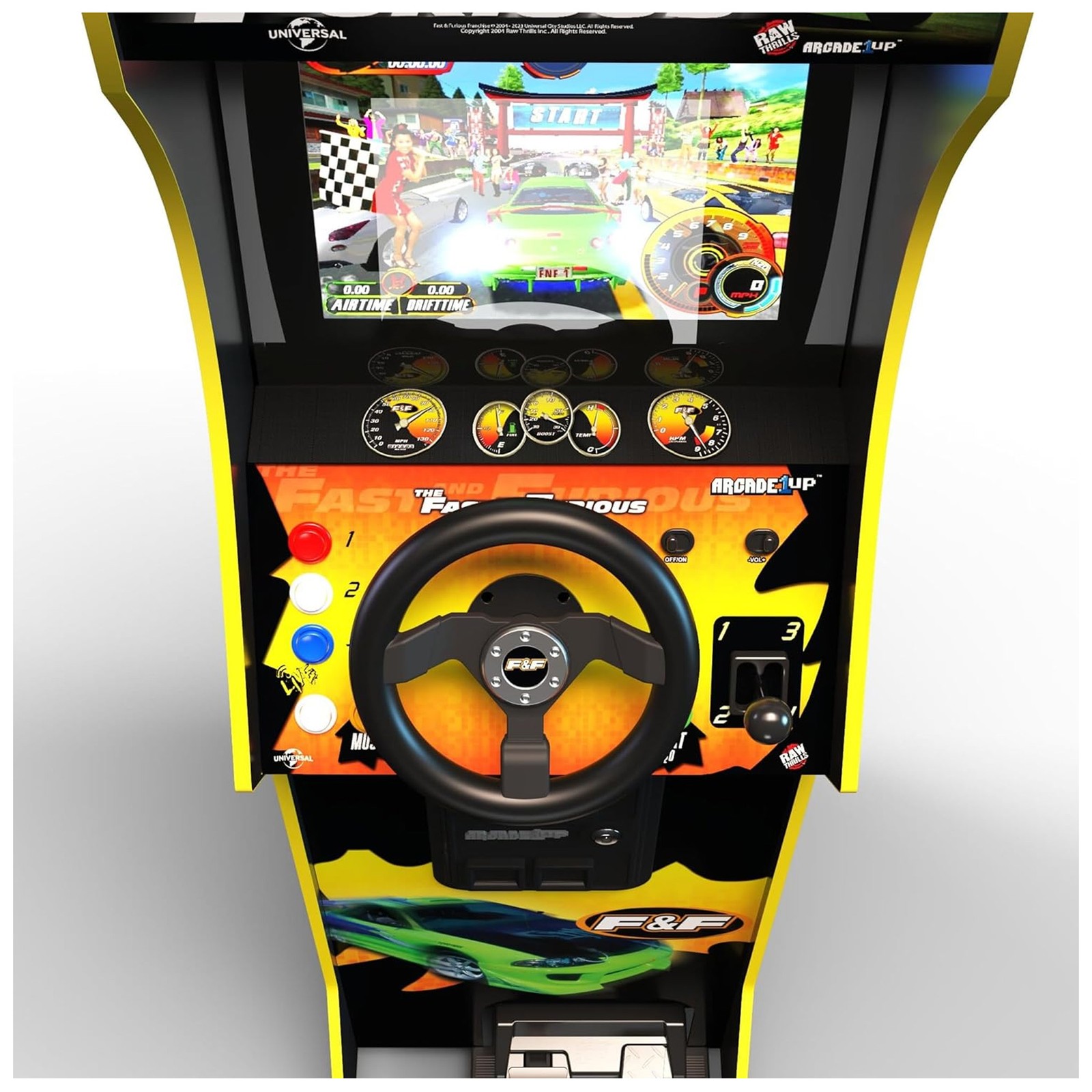 Arcade1Up The Fast and The Furious Deluxe Arcade Machine with Steering Wheel