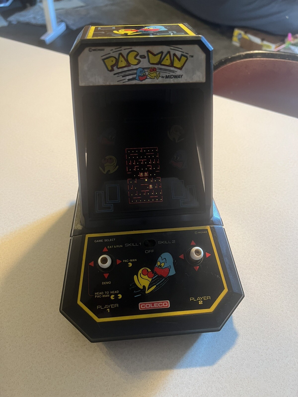 Coleco Midway Pac-Man Mini Tabletop Arcade Game Very Good Working Condition