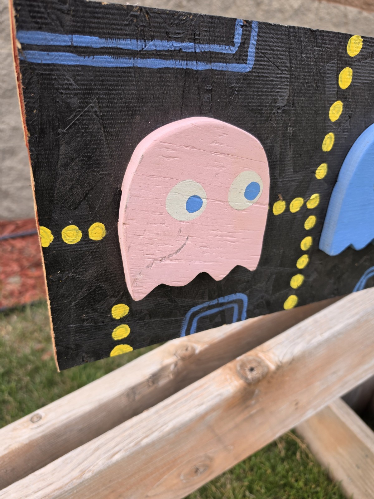 ARCADE WOOD SIGNAGE COOL VINTAGE WALL ART PUB CRAFT PAC MAN COLLECTOR PEICE