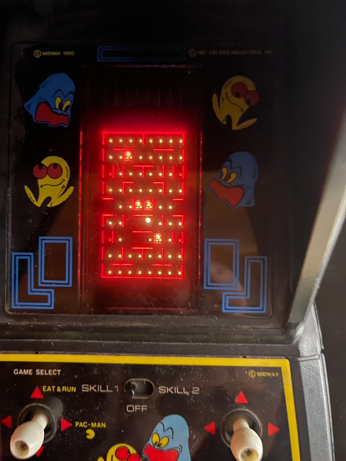 VINTAGE 1981 COLECO MIDWAY PAC MAN TABLE TOP MINI VIDEO ARCADE GAME TESTED WORKS