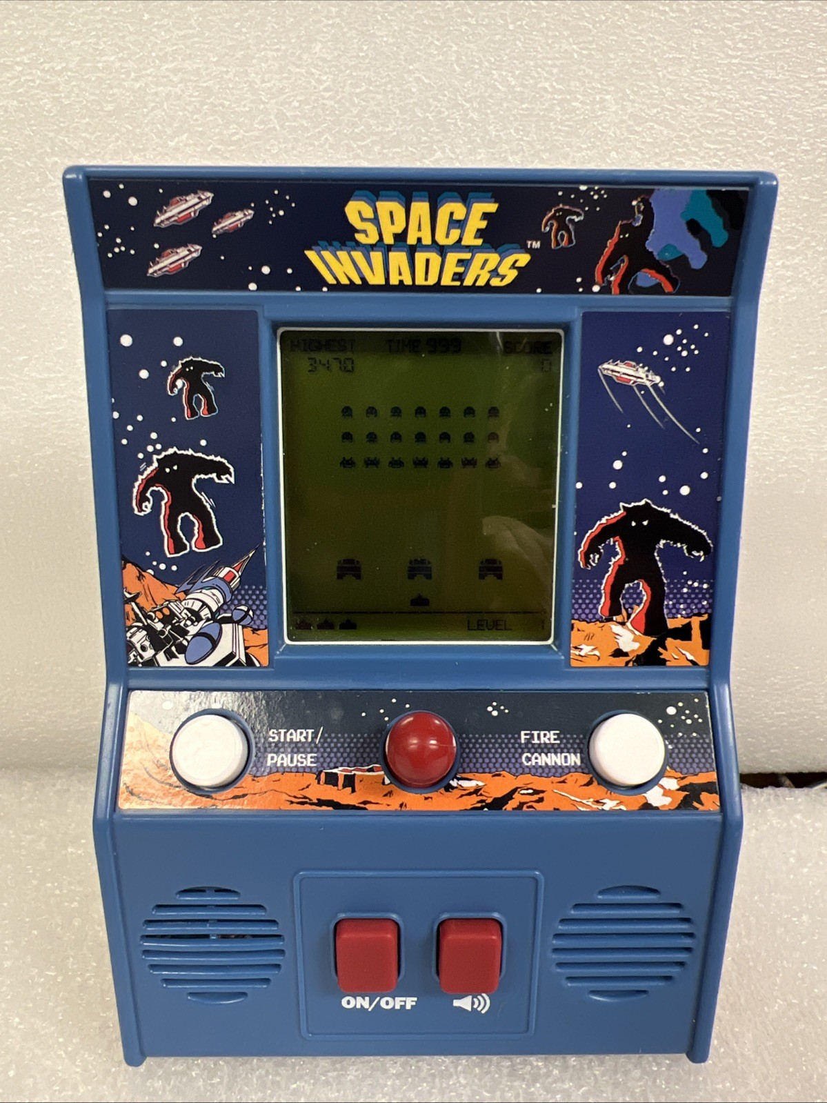 Space Invaders Mini Handheld Arcade Game Official by Taito – Tested Working