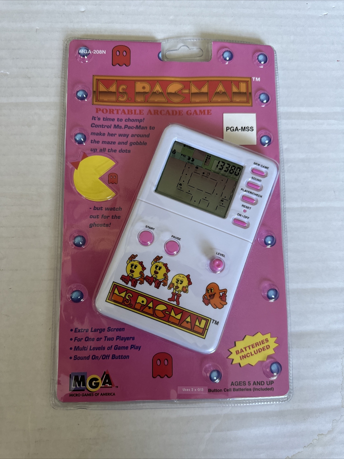 1996 Ms. PacMan Portable Handheld Arcade Game Brand New Factory Sealed MGA-208N