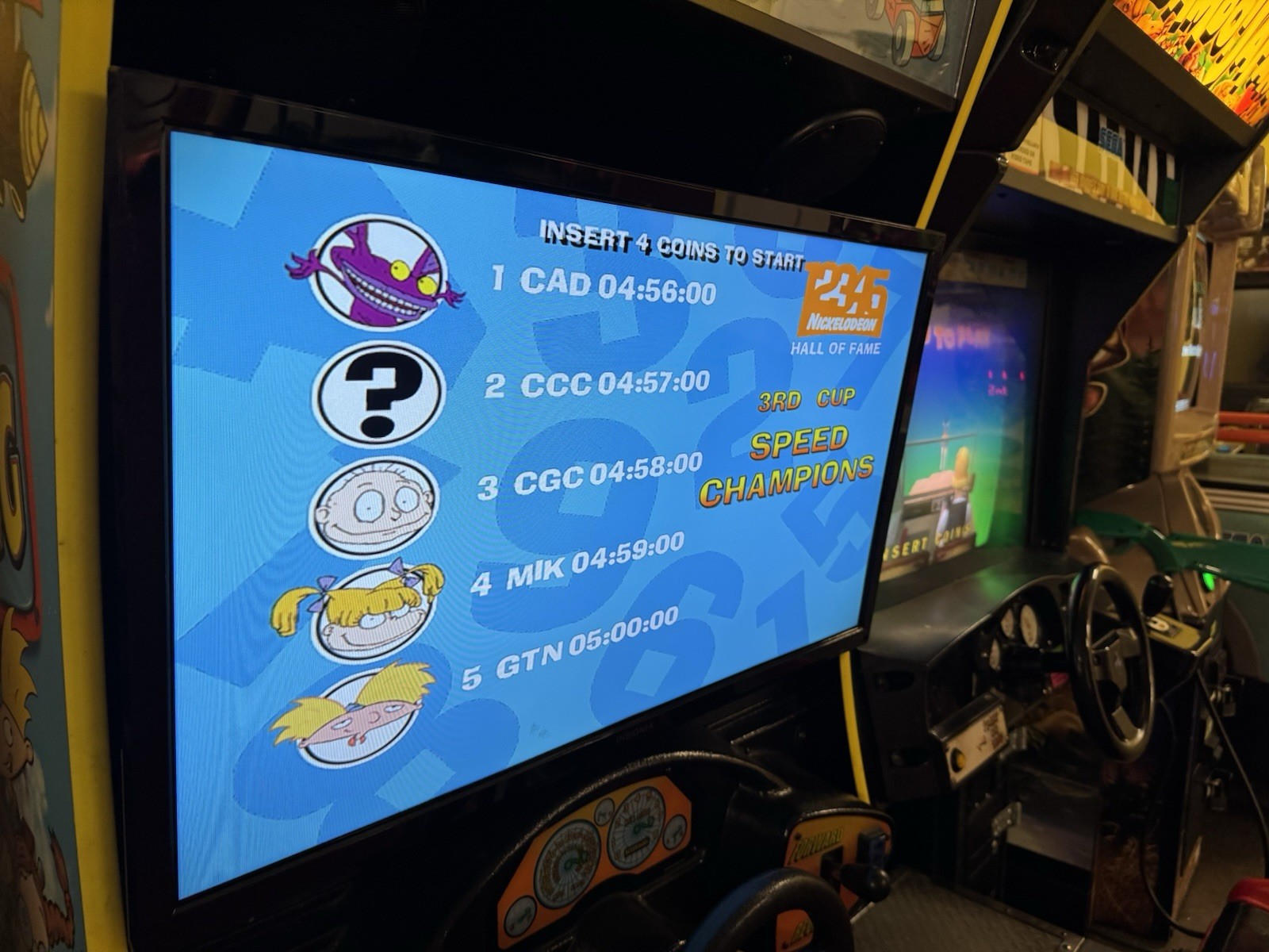 Nicktoons Racing Arcade Machine – 32” LED, Bill & Coin Acceptor – Works 100%!