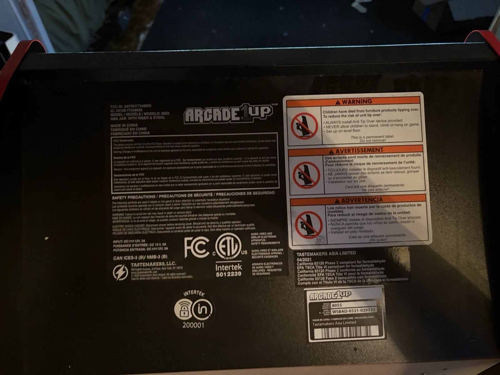 Arcade 1up NBA Jam player With Riser
