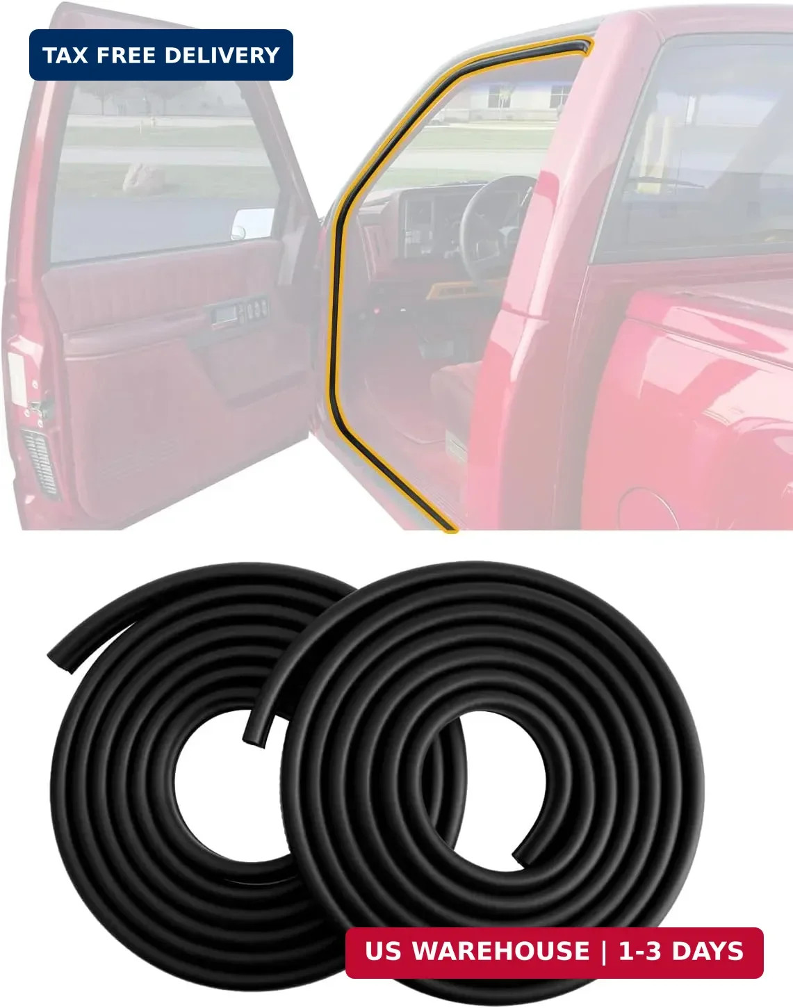 Door Seal Weatherstrip, Compatible with 1988-2000 Chevy GMC C1500 C2500 C3500 K1