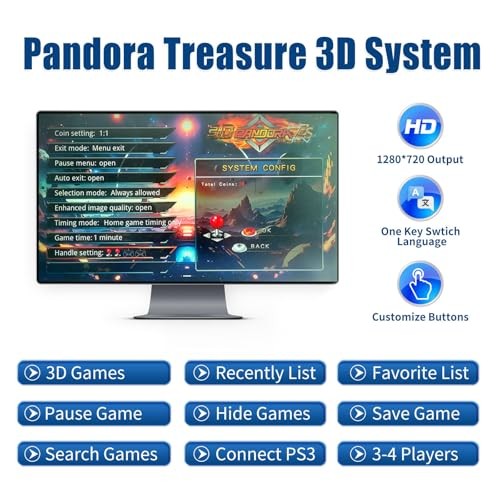 Pandora Box Wireless Bluetooth 32000 Games 3D 1-4 Players