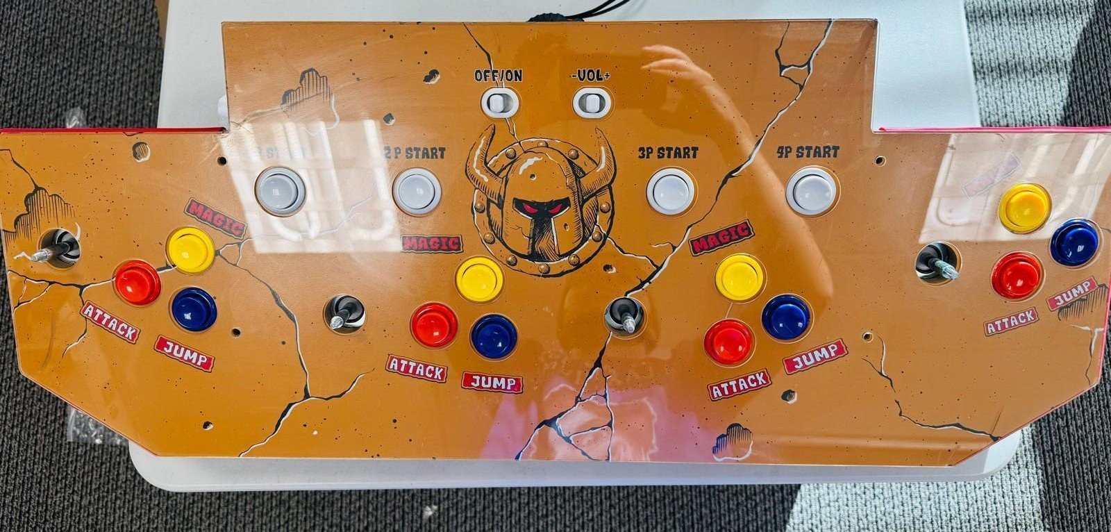 Arcade1Up Golden Axe 4-Player Control Panel Deck — Part Only – USED