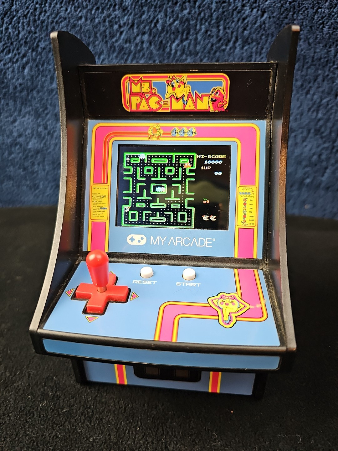 Namco Ms. Pac-Man My Arcade 7” Mini Arcade Machine Video Game Bandai – Working