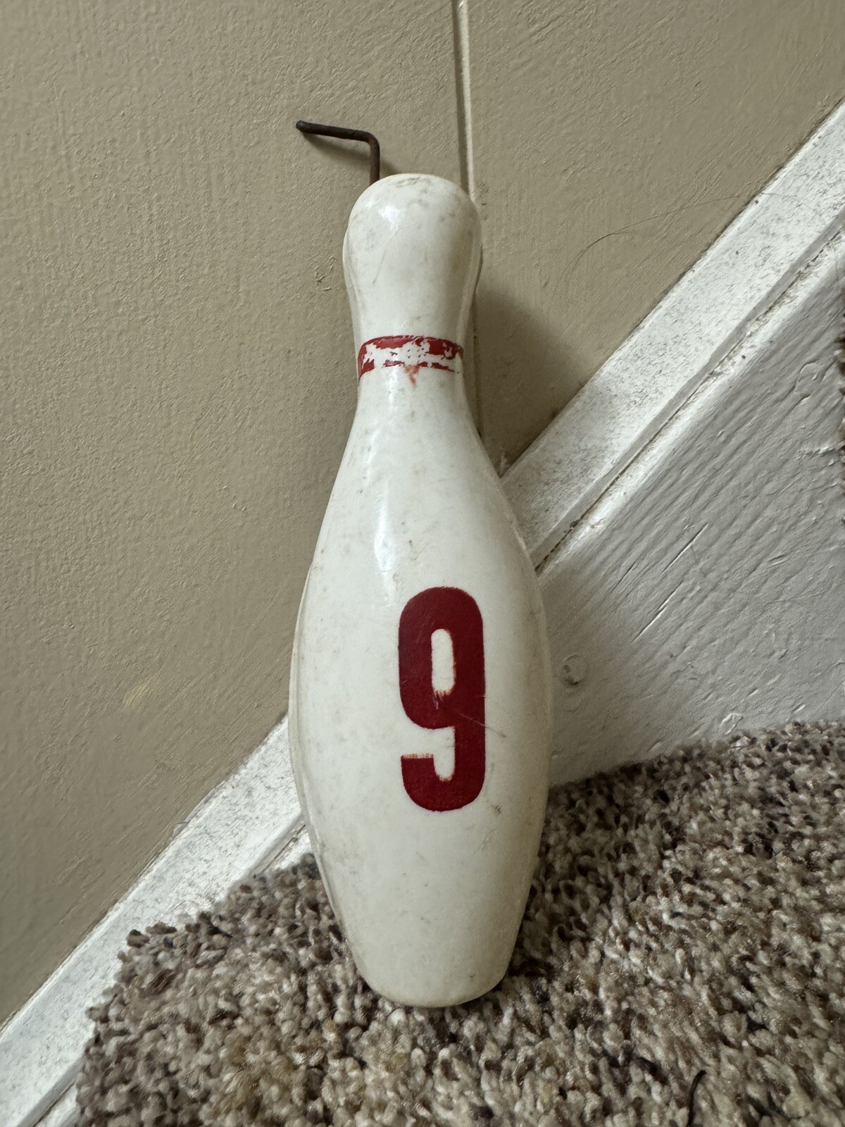 SUPER RARE 1957 Keeneys Bowl -O- Rama Pin Number 9 OEM Replacement Bowler Arcade
