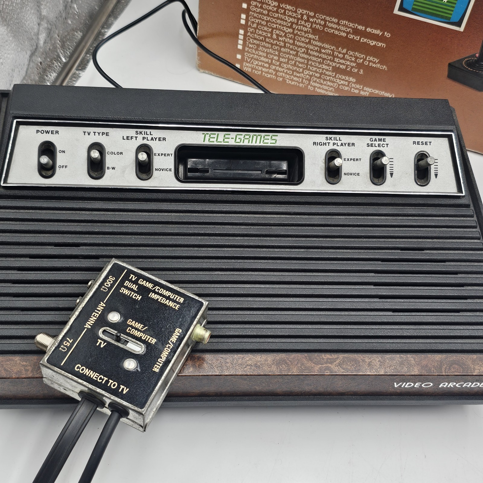 Sears Tele-Games Video Arcade Atari 2600 Box w/ 10 Game Cartridges