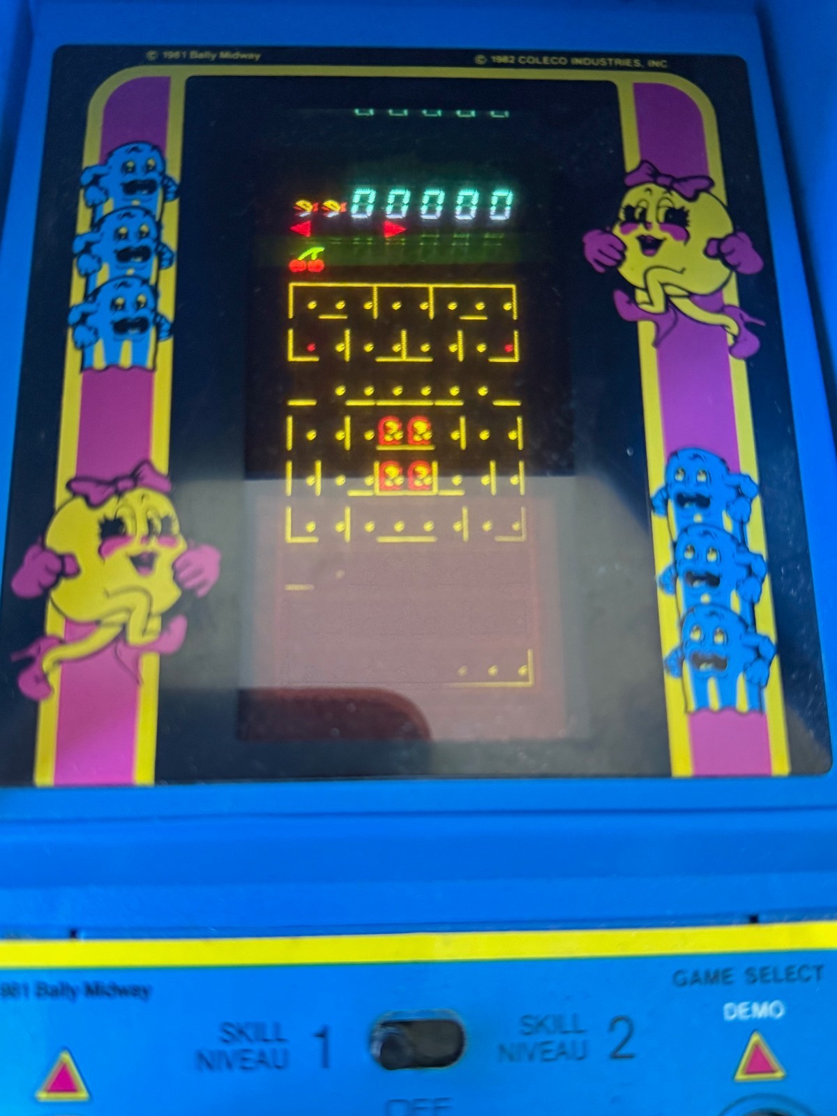 Vintage 1981 Ms. PAC-MAN Mini Tabletop Arcade Game Coleco Midway WORKS.MINT