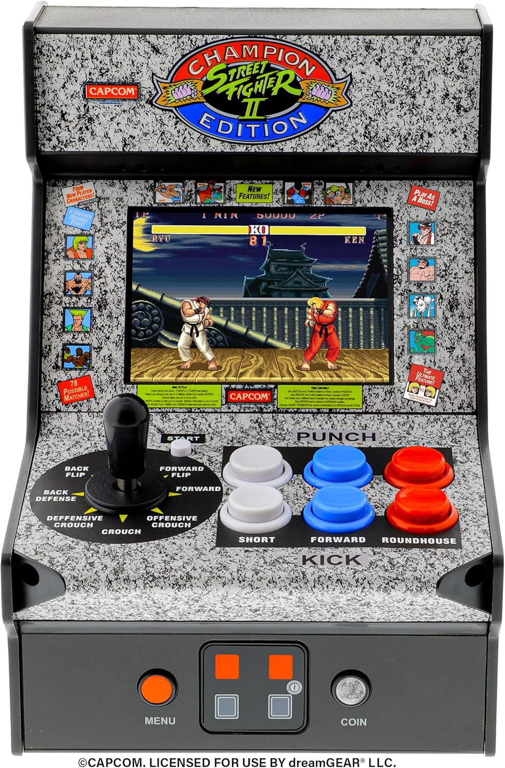 Street Fighter 2 Champion Edition Video Game: Mini Arcade Machine, Arcade Versio