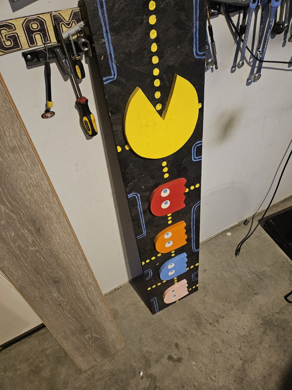 PAC MAN ARCADE GAME WOOD SIGNAGE COOL VINTAGE ART CLASSIC