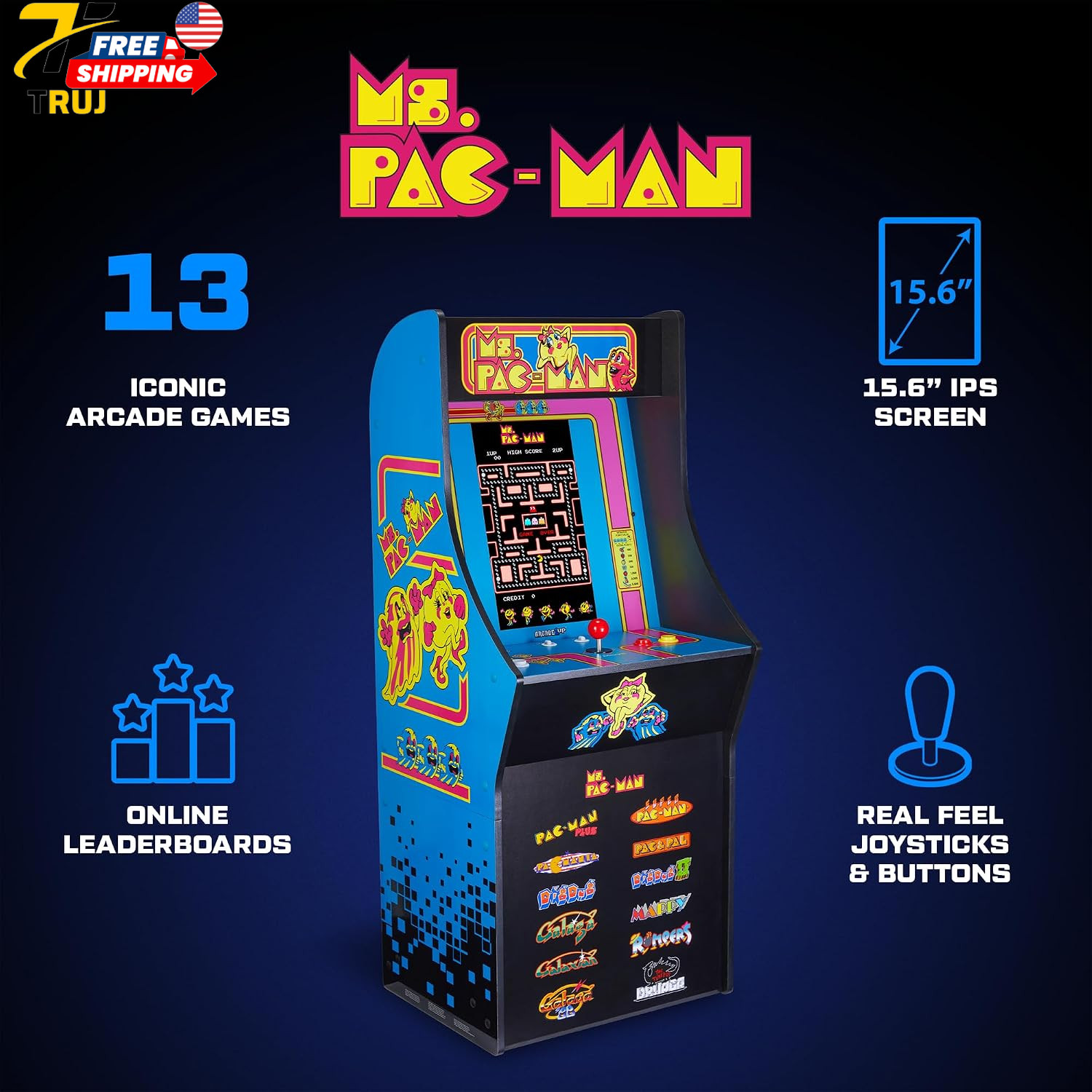 Arcade1Up Ms Pac-Man Classic SE Arcade Machine