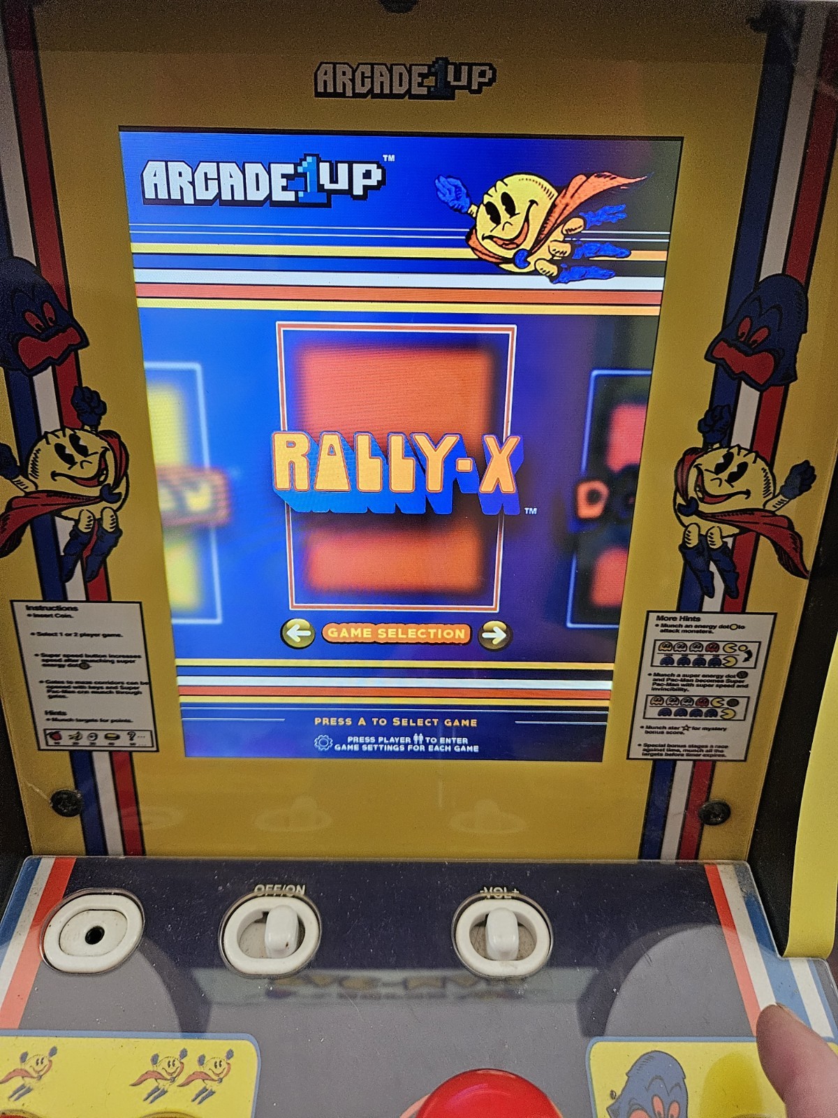 Arcade 1UP Super PAC-Man Counter Top Arcade Machine 4 Games PAC-C-01334 Tested