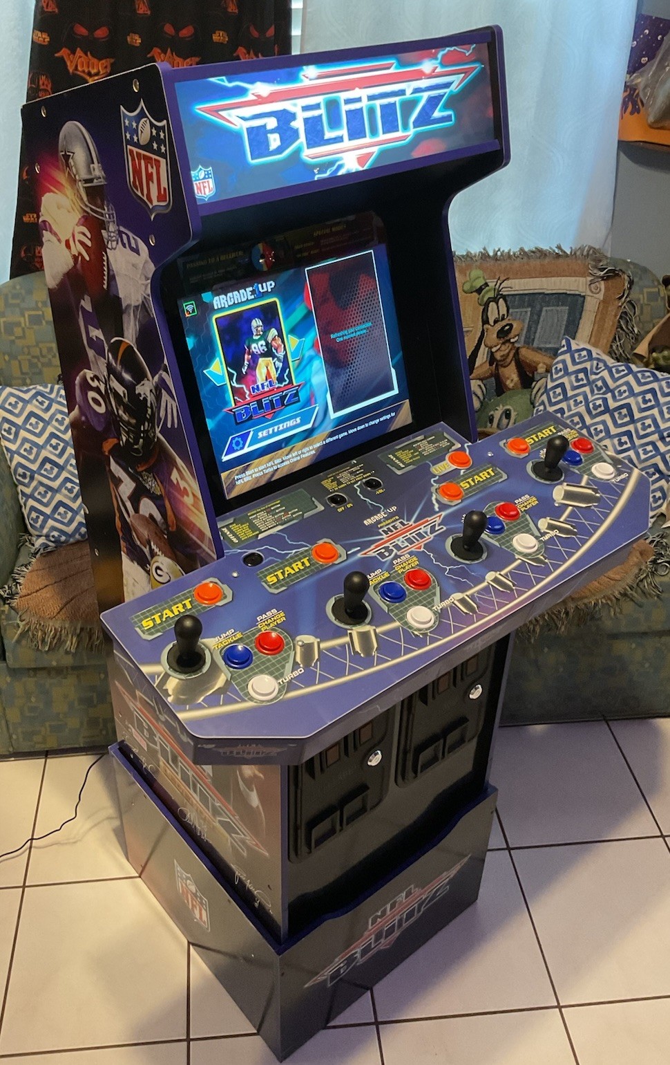 Arcade 1Up NFL Blitz 4-Player Arcade With Riser Working Great 🏈🔥