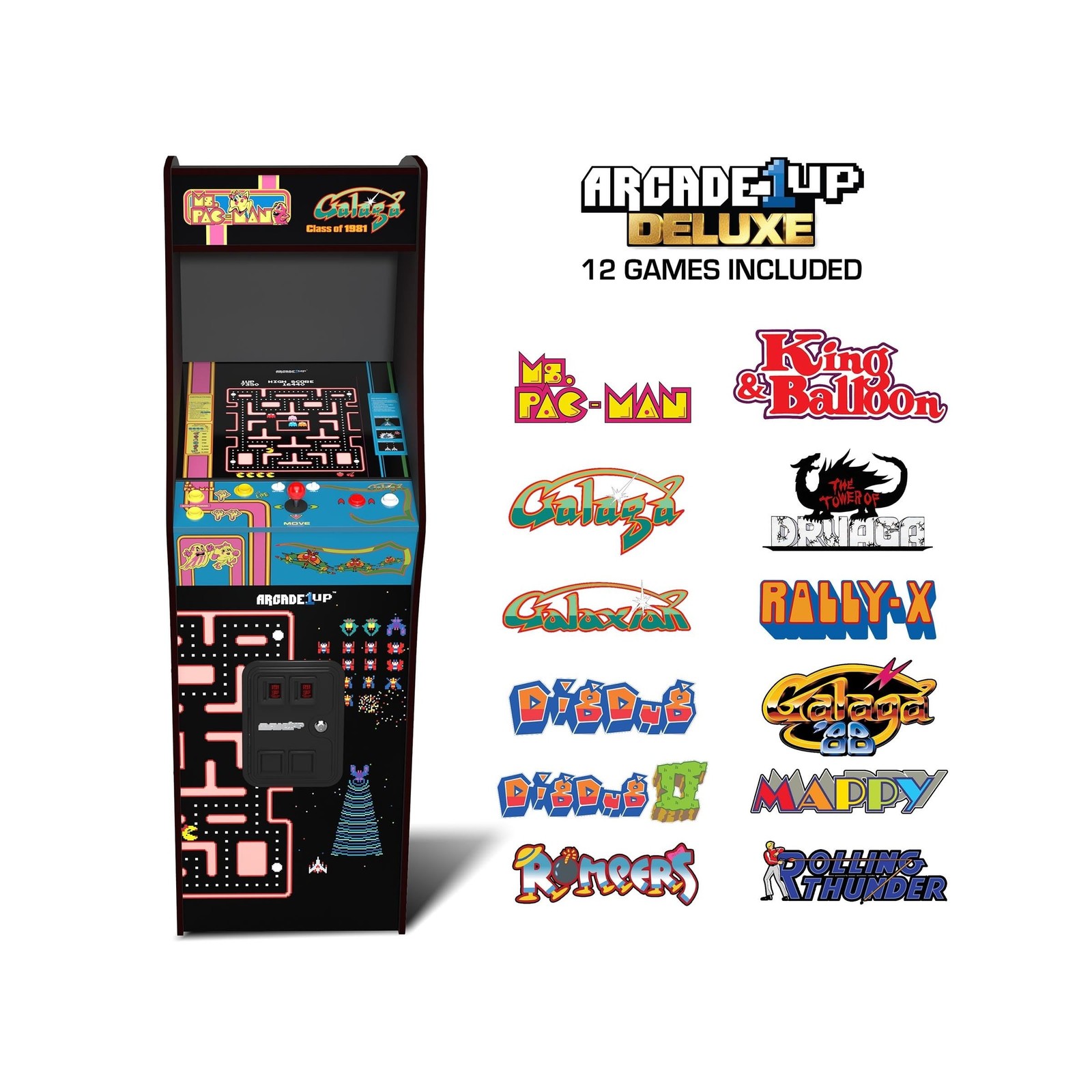 Class of 81’ Arcade Machine Cabinet 12 Classic Games with Wi-Fi Enabled Ga