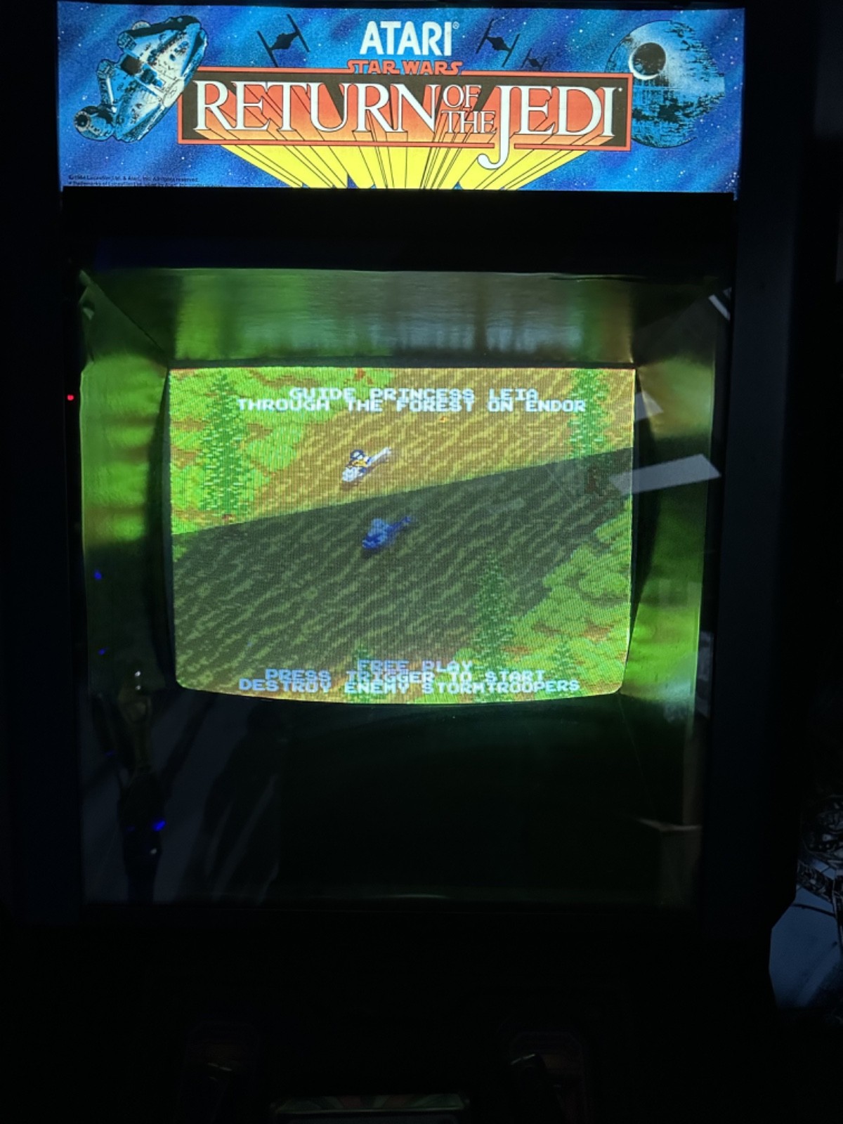 VINTAGE DEDICATED ATARI STAR WARS : RETURN of the JEDI ARCADE GAME MACHINE ROTJ