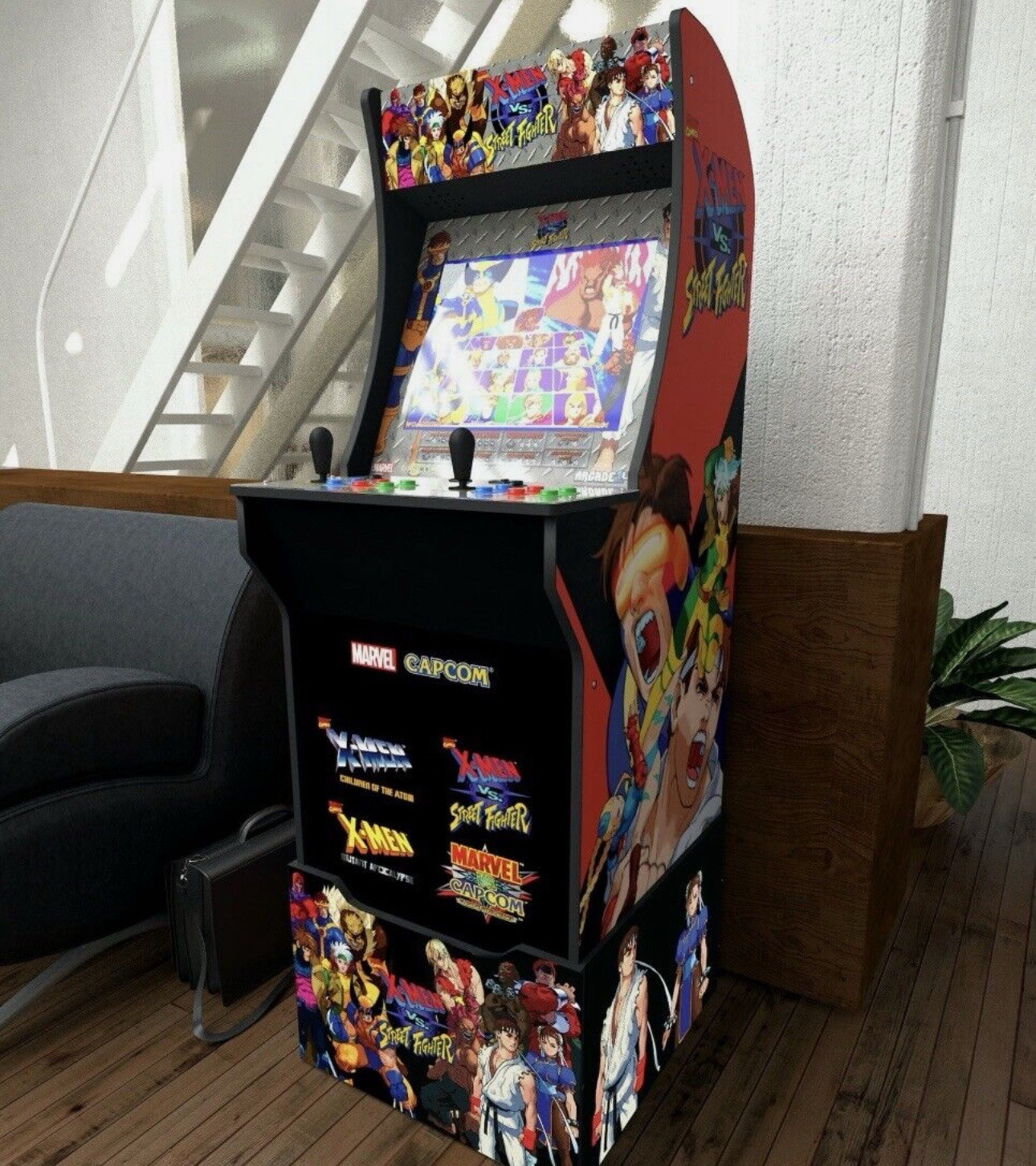 Arcade1UP X-MEN vs Street Fighter (w/ riser + light-up marquee) WiFi Multiplayer
