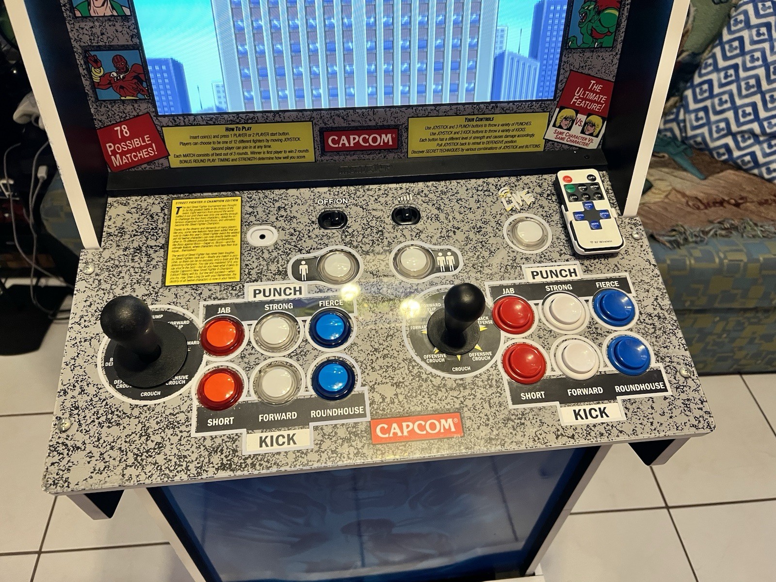 Arcade1up STREET FIGHTER 2 BIG BLUE with Riser & Stool Very rare ✅🔥 Great Deal