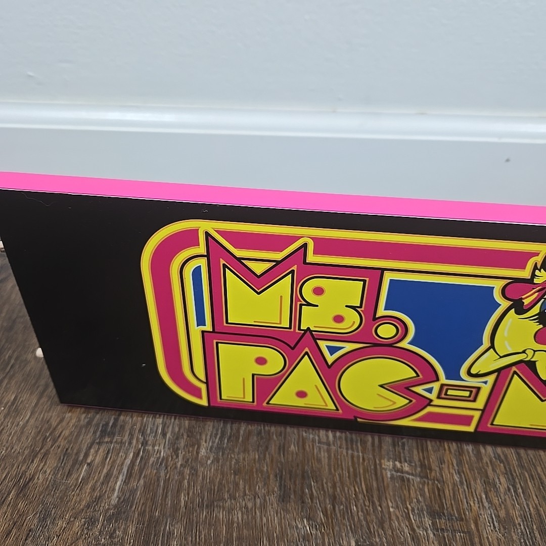 Arcade1Up Ms Pac-Man 40th Anniversary Stand UP Arcade Marquee & Speakers