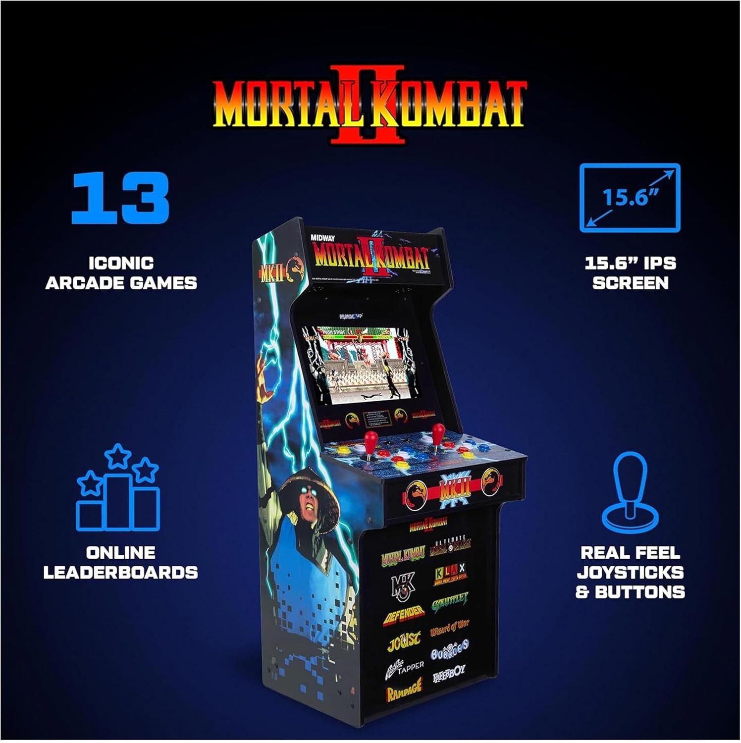Deluxe Arcade Cabinet Mortal Kombat II 14 Classic Games 4 Mortal Kombat Versions