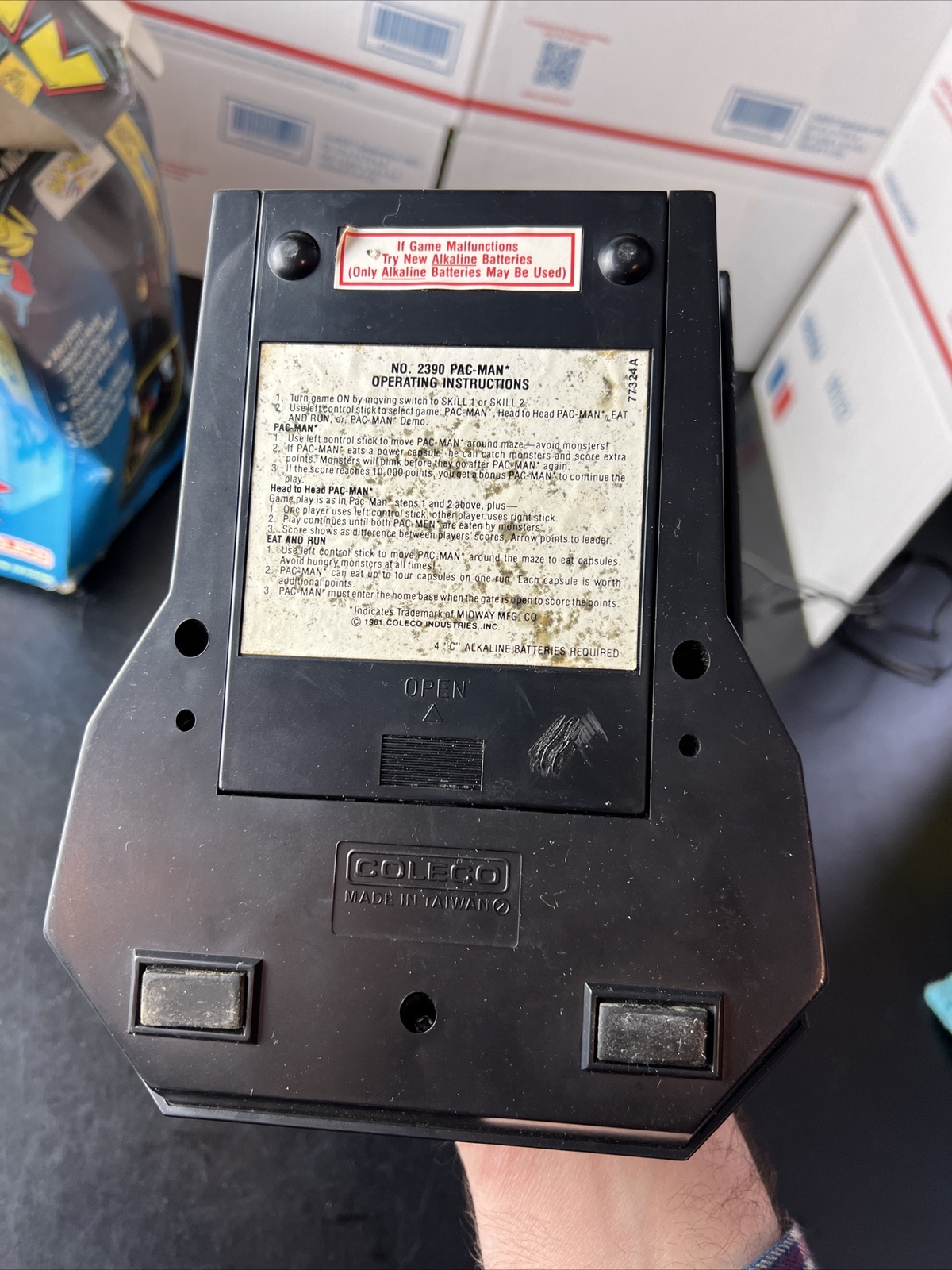 1981 COLECO Mini Arcade PAC-MAN Video Game Midway Tested W/Perma Power Battery